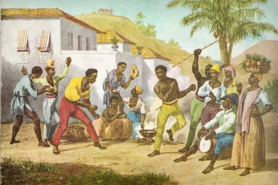 escravos jogando capoeira
